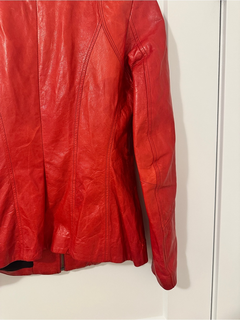 Vintage Danier Red Leather Moto Jacket Size XS Women’s - Picture 11 of 14